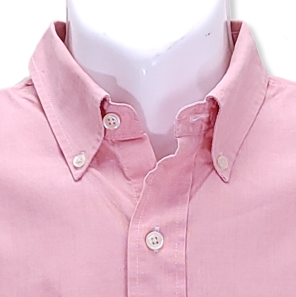 IZOD Luxury Sport Mens L Button Down Shirt Pink Long Sleeve Pocket 100% Cotton - Picture 2 of 7